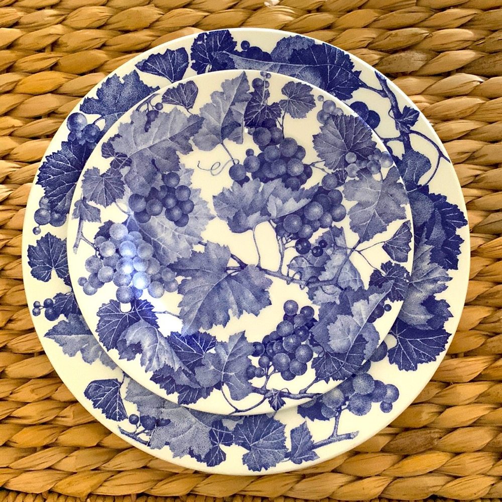 Set of four dinner and salad plates. Never used.